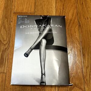 Donna Karan Hosiery Sheer Satin Ultimate Toner Womens Size Large Tall Black NWT